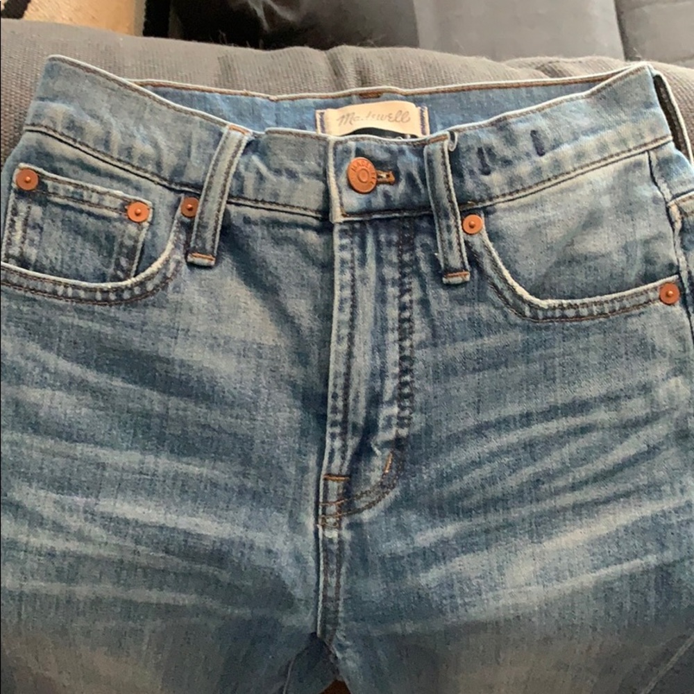 Madewell straight light washed jeans. Lightly worn